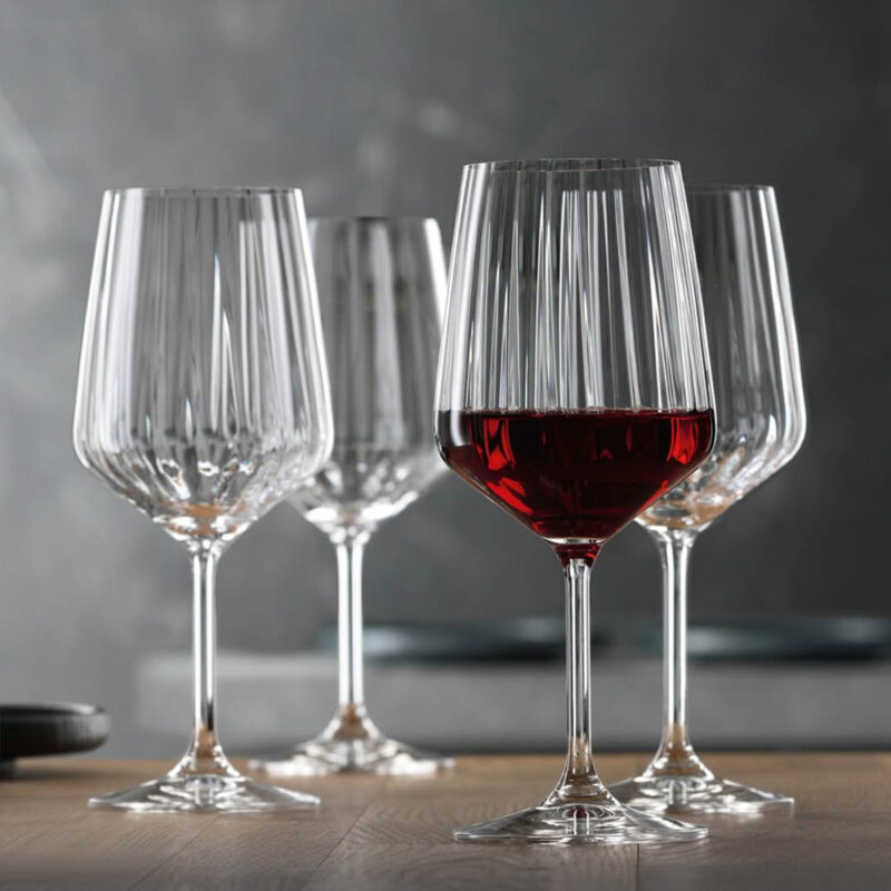 Spiegelau Lifestyle Rodewijnglazen van geribbeld glas